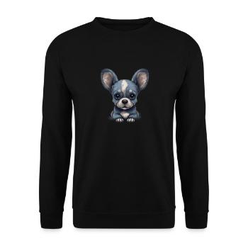 Chihuahua Mouse | Funny Comic Motif Movie Dog - Unisex Sweatshirt - black - Front - Alina (178cm) & Michal (187cm)