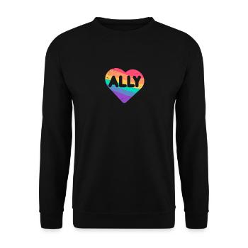 Ally Rainbow Flag Heart pour LGBT Gay Et Lesbienne - Sweat-shirt Unisexe - noir - Devant - Alina (178cm) & Michal (187cm)