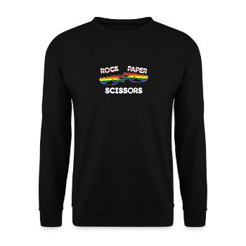 Rock Paper Scissors Drôle Lesbian Pride LGBT Pun - Sweat-shirt Unisexe - noir - Devant - Alina (178cm) & Michal (187cm)