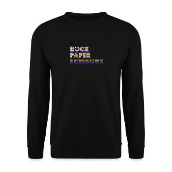 Ciseaux en papier rock LGBT Pour Lesbiennes Lesbiennes Gay - Sweat-shirt Unisexe - noir - Devant - Alina (178cm) & Michal (187cm)