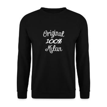 Original 100% Milan - Unisex Pullover - Schwarz - Vorne - Alina (178cm) & Michal (187cm)