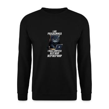 I Are Programmer Beep Boop - Unisex Sweatshirt - black - Front - Alina (178cm) & Michal (187cm)
