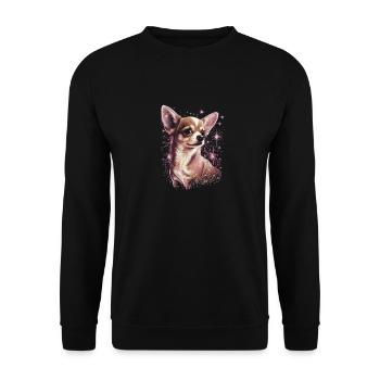 Chihuahua | Pink Jolie Rose Maman Femme ignon - Sweat-shirt Unisexe - noir - Devant - Alina (178cm) & Michal (187cm)
