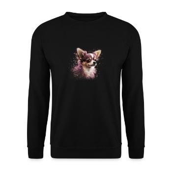 Chihuahua | Pink Jolie Rose Maman Femme ignon - Sweat-shirt Unisexe - noir - Devant - Alina (178cm) & Michal (187cm)