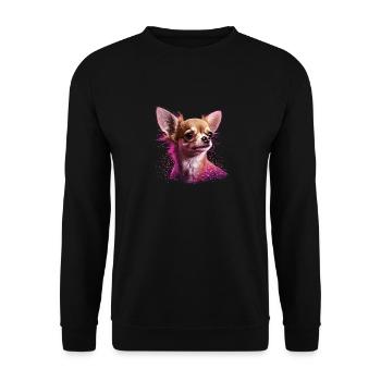 Chihuahua | Pink Jolie Rose Maman Femme ignon - Sweat-shirt Unisexe - noir - Devant - Alina (178cm) & Michal (187cm)