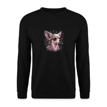 Chihuahua | Pink Jolie Rose Maman Femme ignon - Sweat-shirt Unisexe - noir - Devant - Alina (178cm) & Michal (187cm)