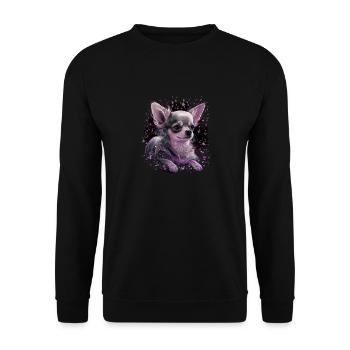 Chihuahua | Pink Jolie Rose Maman Femme ignon - Sweat-shirt Unisexe - noir - Devant - Alina (178cm) & Michal (187cm)