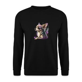 Chihuahua | Pink Jolie Rose Maman Femme ignon - Sweat-shirt Unisexe - noir - Devant - Alina (178cm) & Michal (187cm)