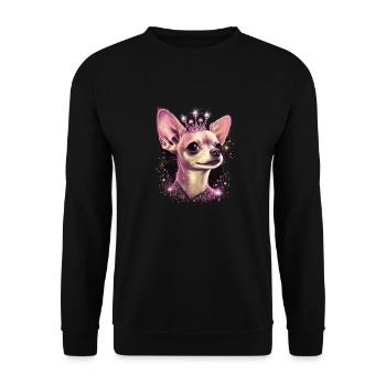 Chihuahua | Pink Jolie Rose Maman Femme ignon - Sweat-shirt Unisexe - noir - Devant - Alina (178cm) & Michal (187cm)