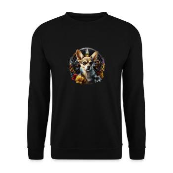 Chihuahua | Ukraine Peace & Love Flag Help Dog - Unisex Sweatshirt - black - Front - Alina (178cm) & Michal (187cm)