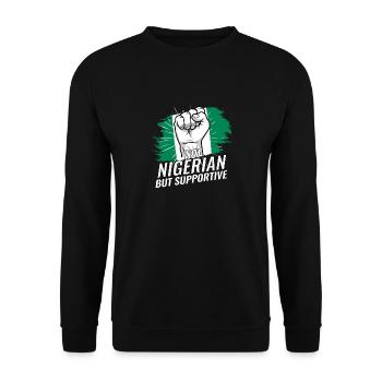 Pas nigérian mais favorable Nigeria Flag Country - Sweat-shirt Unisexe - noir - Devant - Alina (178cm) & Michal (187cm)