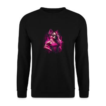 Pink Chihuahua | Fitness Girl Gym Sport Dumbbell - Unisex Sweatshirt - black - Front - Alina (178cm) & Michal (187cm)