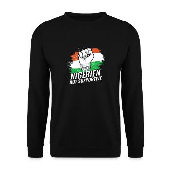 Not Nigeria But Supportive Niger Flag Country - Unisex Sweatshirt - black - Front - Alina (178cm) & Michal (187cm)