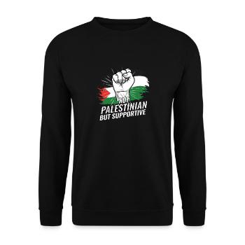Pas palestinien mais un drapeau palestinien de soutien - Sweat-shirt Unisexe - noir - Devant - Alina (178cm) & Michal (187cm)