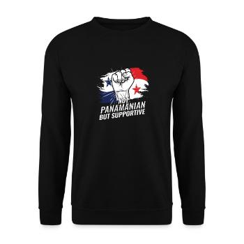 Pas panaméen mais favorable au Panama - Sweat-shirt Unisexe - noir - Devant - Alina (178cm) & Michal (187cm)