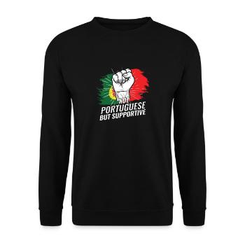 Pas portugais mais drapeau portugais de soutien - Sweat-shirt Unisexe - noir - Devant - Alina (178cm) & Michal (187cm)
