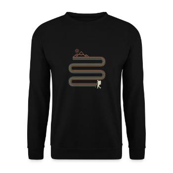 Retro hiking go mountains hiker - Unisex Sweatshirt - black - Front - Alina (178cm) & Michal (187cm)