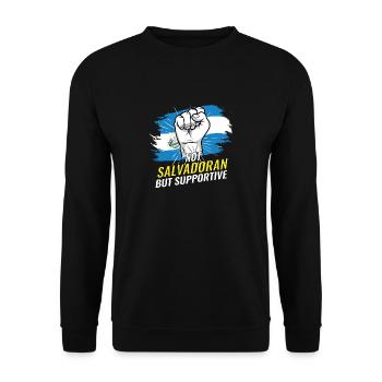 Pas salvadorien mais favorable au drapeau du Salvador - Sweat-shirt Unisexe - noir - Devant - Alina (178cm) & Michal (187cm)
