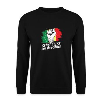 Pas sénégalais mais soutien au drapeau du Sénégal - Sweat-shirt Unisexe - noir - Devant - Alina (178cm) & Michal (187cm)