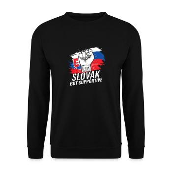 Pas slovaque mais favorable Slovaquie Pays du drapeau - Sweat-shirt Unisexe - noir - Devant - Alina (178cm) & Michal (187cm)