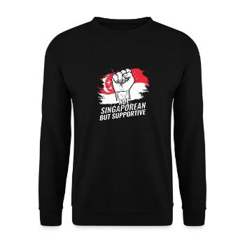 Pas Singapourien mais favorable au drapeau de Singapour - Sweat-shirt Unisexe - noir - Devant - Alina (178cm) & Michal (187cm)