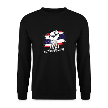 Not Thai But Supportive Thailand Flag Country - Unisex Pullover - Schwarz - Vorne - Alina (178cm) & Michal (187cm)