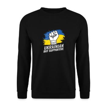 Pas ukrainien mais favorable à l’Ukraine Pays drapeau - Sweat-shirt Unisexe - noir - Devant - Alina (178cm) & Michal (187cm)