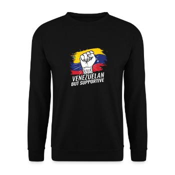 Pas vénézuélien mais favorable au drapeau vénézuélien - Sweat-shirt Unisexe - noir - Devant - Alina (178cm) & Michal (187cm)