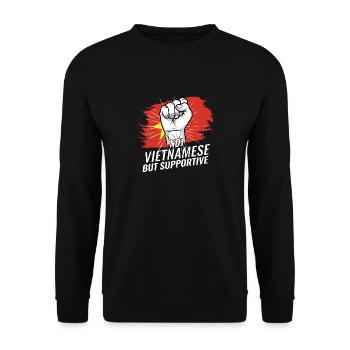 Pas vietnamien mais soutenant le drapeau du Vietnam - Sweat-shirt Unisexe - noir - Devant - Alina (178cm) & Michal (187cm)
