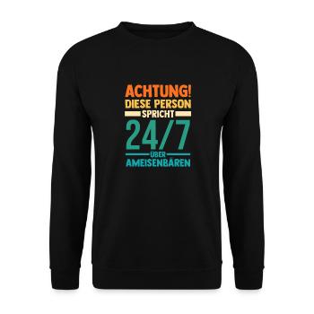 Ameisenbär - Unisex Pullover - Schwarz - Vorne - Alina (178cm) & Michal (187cm)