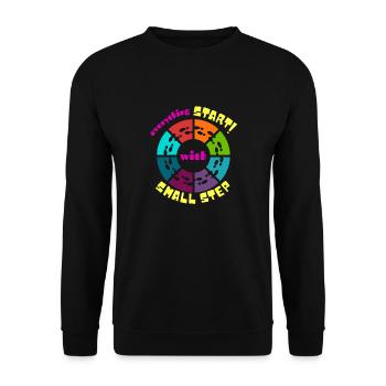 everything start with small step - Unisex Sweatshirt - black - Front - Alina (178cm) & Michal (187cm)