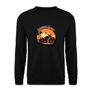 Sunday Morning Ride - Vintage Motorcycle Sunset - Unisex Sweatshirt - black - Front - Alina (178cm) & Michal (187cm)