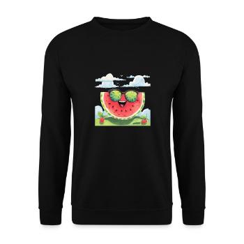 Cute Watermelon Party Summer Melon Fruit - Unisex Sweatshirt - black - Front - Alina (178cm) & Michal (187cm)