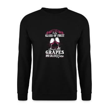 I have my daily fruit and it's called wine - Unisex Sweatshirt - black - Front - Alina (178cm) & Michal (187cm)