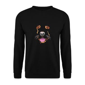 Visage de chien Golden Retriever Labrador Drôle - Sweat-shirt Unisexe - noir - Devant - Alina (178cm) & Michal (187cm)