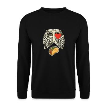 Halloween Daddy Skeleton Taco Belly Funny Pregnant - Unisex Sweatshirt - black - Front - Alina (178cm) & Michal (187cm)