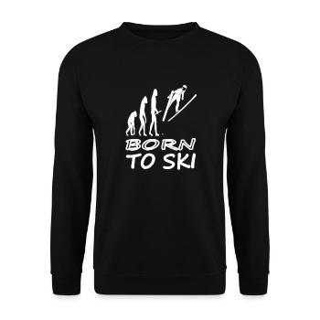 Skiing Homo Sapien Ski Resort Ski Instructor Gift - Unisex Sweatshirt - black - Front - Alina (178cm) & Michal (187cm)
