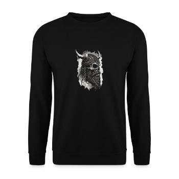 Wikinger Krieger Walhalla Nordischer Krieger - Unisex Pullover - Schwarz - Vorne - Alina (178cm) & Michal (187cm)