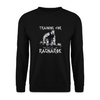 Provokantes Wikingermotiv Nordische Mythologie - Unisex Pullover - Schwarz - Vorne - Alina (178cm) & Michal (187cm)