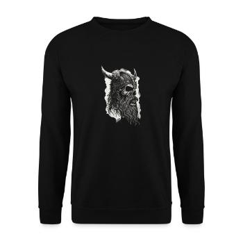 Heidnischer Wikinger Nordischer Krieger Wikinger - Unisex Pullover - Schwarz - Vorne - Alina (178cm) & Michal (187cm)