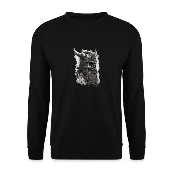 Viking Pagan Northman Pagan Viking - Unisex Sweatshirt - black - Front - Alina (178cm) & Michal (187cm)
