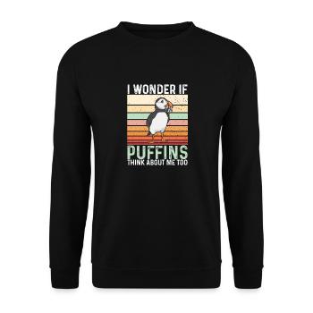 puffin puffin auke birds Lunde - Unisex Sweatshirt - black - Front - Alina (178cm) & Michal (187cm)