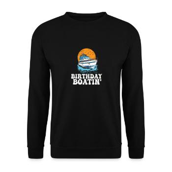 Pontoon Queen King Birthday Boatin Motorboat - Unisex Sweatshirt - black - Front - Alina (178cm) & Michal (187cm)