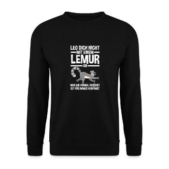 Lemur - Unisex Pullover - Schwarz - Vorne - Alina (178cm) & Michal (187cm)