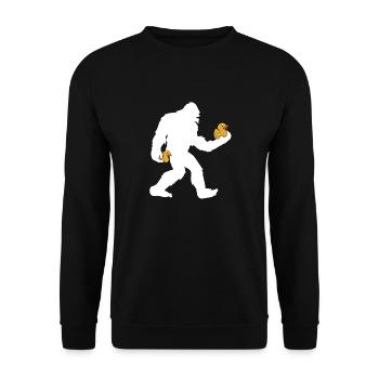 Sasquatch Big Foot Yetti Kids Rubber Duck - Unisex Sweatshirt - black - Front - Alina (178cm) & Michal (187cm)