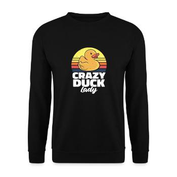 Vintage Women Duckling Retro Crazy Rubber Duck Lad - Unisex Sweatshirt - black - Front - Alina (178cm) & Michal (187cm)