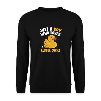 Duckling Funny Duckie Men Just A Boy Who Loves Rub - Unisex Sweatshirt - black - Front - Alina (178cm) & Michal (187cm)