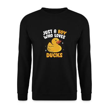 Just A Boy Who Loves Rubber Ducks Duckling Funny D - Unisex Sweatshirt - black - Front - Alina (178cm) & Michal (187cm)