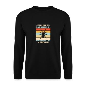 Spinnennetz Vogelspinne Spinnentier Spinnenliebhaber - Unisex Pullover - Schwarz - Vorne - Alina (178cm) & Michal (187cm)