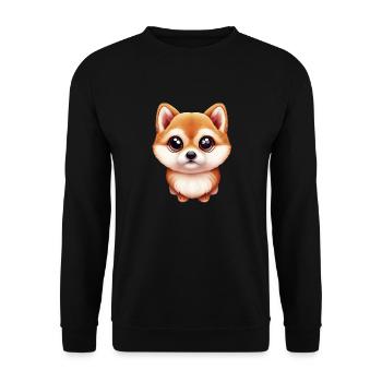 Shiba Inu Masterpiece - Unisex Sweatshirt - black - Front - Alina (178cm) & Michal (187cm)